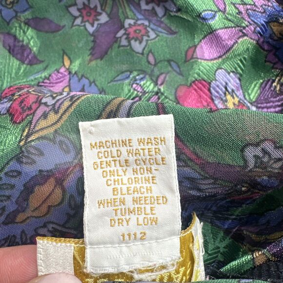 VTG 90s Victoria’s Secret Gold Label Dark Floral Slip Chemise Lace Trim Size S - Picture 7 of 7